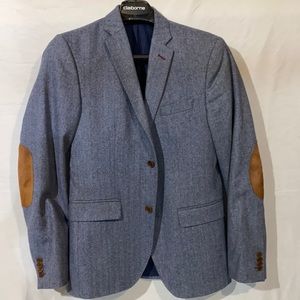 H&M Sport Coat - Tailored Slim Cut, Herringbone Navy 36R